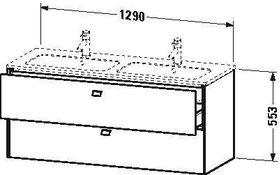 Duravit Waschtischunterbau BRIOSO 553x1290x479mm Griffe Frontfarbe ta matt