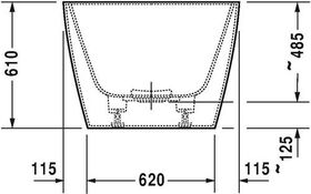 Duravit Whirlwanne DURASQUARE 1850x850mm freist 2 RS weiß Air-System