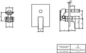 V&B Fertigmontageset ARCHITECTURA SQUARE EH-Wannenb 150x190x54mm chrom