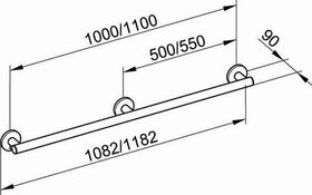 Keuco Haltegriff CARE PLAN 1082mm vc