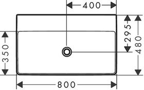 HG Waschtisch Xelu Q o Hahnloch ohne Überlauf 800x480mm weiß