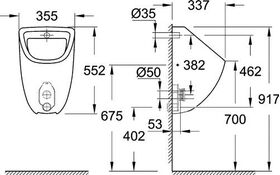 Grohe Urinal BAU KERAMIK Zulauf verdeckt awe - VPE: 16