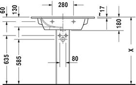 Duravit Möbelwaschtisch ME by Starck m ÜL m HLB 830x490mm o HL we sdm WG