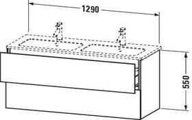 Duravit Waschtischunterbau L-CUBE 1290x481mm 2 Schubk we s-matt ES Ah Mi.