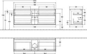 V&B Waschtischunterschrank FINION 1600x603x501mm AP Gl wh ma gls wh lacq.