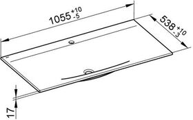 Keuco Keramik-Waschtisch EDITION 11 m 1L-Boh 1055x17x538mm we