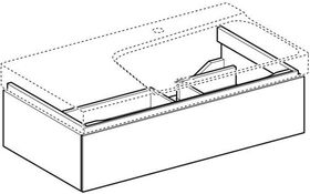 Geberit Waschtischunterschrank XENO² 880x220x462mm Siphonaus re La strukturie