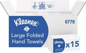 Falttuch KLEENEX® 6778 2-lagig weiß L320xB215ca.mm 15 Pk.x124 Tü.=1860 Tü.