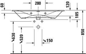 Duravit Waschtisch VIU 1030x490mm m ÜL m HLB 3 Hahnlöcher weiß