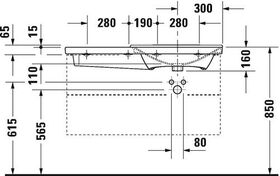 Duravit Möbelwaschtisch P3 Comforts Be re m ÜL HLB 1050x500mm 3 HL weiß