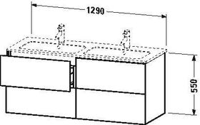 Duravit Waschtischunterbau L-CUBE 1290x481x550mm basalt matt