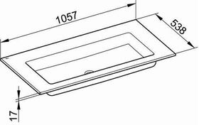 Keuco Keramik-Waschtisch ROYAL 60 1057x17x538mm o HL-Boh o Überlauf we