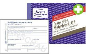 Avery Zweckform Meldeblock Erste Hilfe 313 A6 50 Blatt