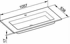 Keuco Keramik-Waschtisch ROYAL 60 1057x17x538mm m 1L-Boh we