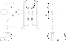 Schutzgarnitur Utrecht E86G/3331A/3440/1444Z VA F69 72mm 37-42mm HOPPE