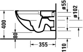 Duravit Wand-WC ARCHITEC RIMLESS tief, 365x575mm weiß