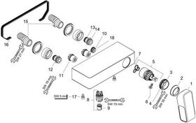 Einhebel-Brausemischer AXOR URQUIOLA DN 15, Aufputz stainless steel optic