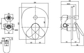 V&B Fertigmontageset ANTAO EH-Wannenb 184x221x57mm chrom