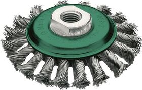 Zopfkegekbürste D.100mm Gew.Drahtstärke 0,5mm VA 12mm 15000min-¹ LESSMANN