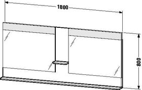 Duravit Spiegel VERO 142x1800x800mm Be amerik. nussbaum