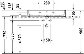 Duravit Waschtisch VERO AIR m ÜL HLB geschli 800x470mm o HL weiß