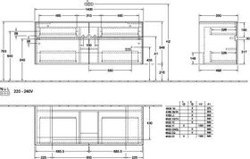 V&B Waschtischunterschrank COLLARO 1400x548x500mm White Wood