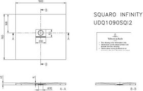 V&B Duschwanne SQUARO INFINITY R-eck1000x900x40mm grau