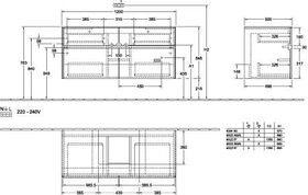 V&B Waschtischunterschrank COLLARO 120x54,8x50cm WT mttg Black Matt Lacquer