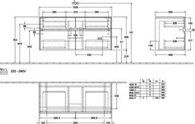 V&B Waschtischunterschrank COLLARO 1200x548x500mm Glossy White