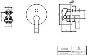 V&B Fertigmontageset ARCHITECTURA EH-Wannenb 170x170x42mm chrom