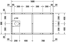 Duravit Fußgestell für Duschwanne Tempano 1600x800mm