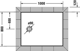 Duravit Rechteck-Duschwanne TEMPANO 1000x800x40mm weiß