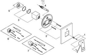 Grohe Einhand-Wannenbatterie EUROCUBE Fertigmontageset f 35501 chr