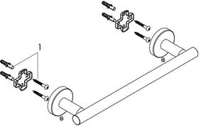 HG Haltegriff LOGIS UNIVERSAL 345mm, Wandmontage chrom