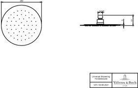 V&B Regenbrause UNIVERSAL SHOWERS Deckenm rd 200x200x51mm 11,5 l/min chr