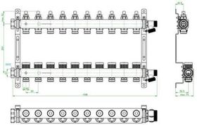 OV Edelstahl-Verteiler Multidis SFQ mit Durchflussindikator für 10 Kreise