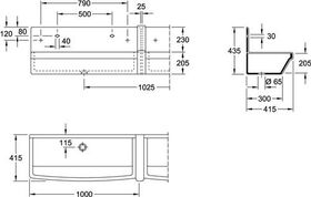 V&B Waschrinne O.NOVO 1000x200x425mm we