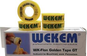 PTFE Dichtband Golden Tape L12m B12,7mm D0,1mm gelb 1 g/cm³ Spule WEKEM