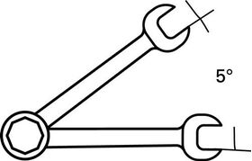 Maulringratschenschlüssel SW 17mm L.232mm umschaltbar,Rings.15Grad PROMAT