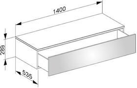 Keuco Sideboard EDITION 400 Fr-Hö 270mm 1400x289x535mm we Gl an kl