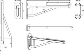 V&B Klappgriff ViCare Design verchr, mit weicher Auflage 750mm