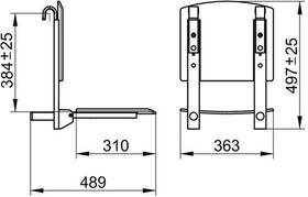 Keuco Klappsitz PLAN CARE Sitzfläche 360mm vc/lichtgrau