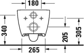 Duravit Wand-WC VIU RIMLESS Tiefspüler, 370x570mm weiß