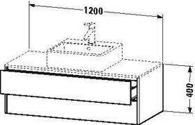 Duravit Waschtischunterbau XSQUARE 400x1200x548mm steingrau seidenmatt