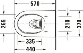 Duravit Wand-Tiefspül-WC ME by Starck HygieneFlush rim. HG weiß/weiß sdm