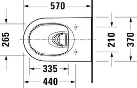 Duravit Wand-WC-Set BENTO STARCK BOX HygieneFlush ti. 370x570mm HG we sdm