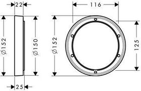 HG Verlängerungsrosette d= 150mm chrom