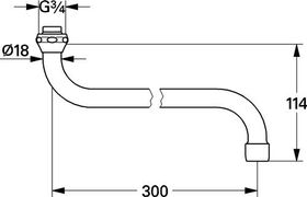 Grohe S-Auslauf 5 Stück Ausldg 300mm chr