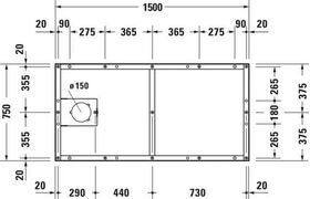 Duravit Fußgestell für Duschwanne Tempano 1500x750mm