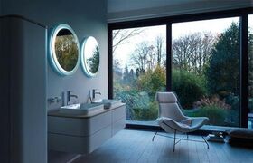 Duravit Spiegelset HAPPY D.2 PLUS Icon m Be d= 700x55mm Lichtfelddekor radial